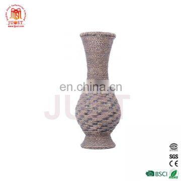 Top Quality Wicker Flower Wholesale Natural Teal Vase