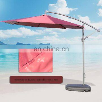 Top quality outside sunshade umbrella with hand push and banana shape