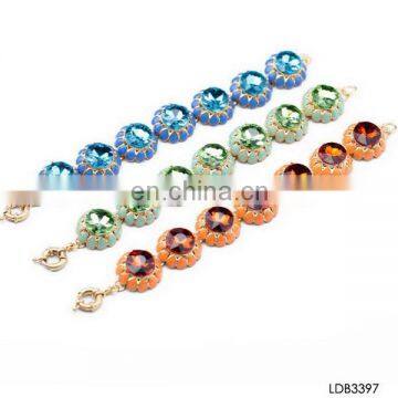 Factory imitate famous brand and enamel with transparent glass wholesale handmade bracelet
