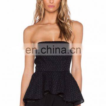 Black Strapless Off Shoulder Girls Party Wear Tops photo-2
