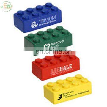 PU Toy Custom Printed Building Blocks Stress Reliever For Advertising Ever Promos