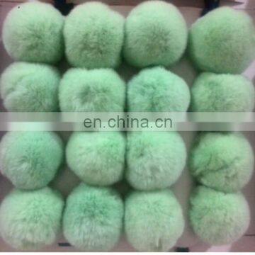 genuine novelty rabbit fur ball /pompoms for key chain or bag pendant use