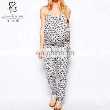 Pregnant jumpsuit printed casual wear for pregnant women
