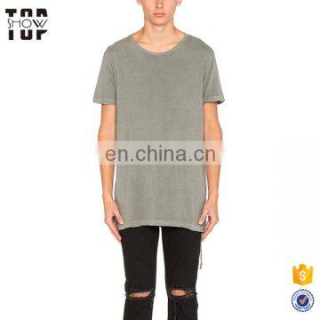 Manufacturer customize made 100% cotton short sleeve blank longline t shirt men