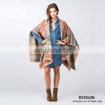 Lady mid-weight brushed cotton warm winter poncho