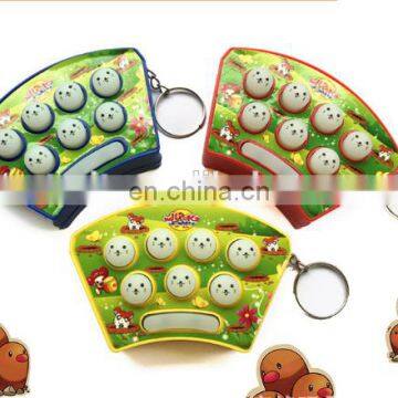 Hot sale mini keychain Whac-a-Mole ,handheld game console keyring