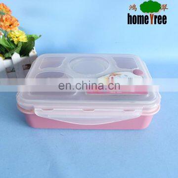 Plastic 5+1Sealed Lunch Box With Soup Box And Spoon
