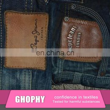 high quality private custom leather labels jeans cheap