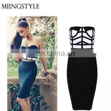 wholesale fashion design cocktail 2 piece sexy dresses , 2017 summer club party women bandage dress with plus size