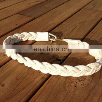 white cotton rope anchor braided belt nautical woven rope belt