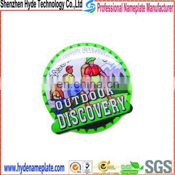 custom design decorative metal epoxy sticker outdoor discovery