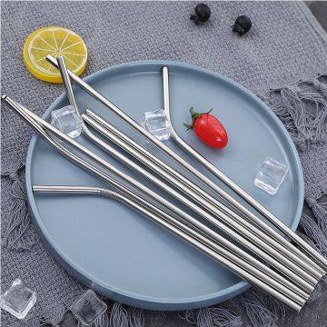 Easy And Comfortable Metal Stainless Steel Straw Set Gold