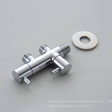 Double Switch Double Control Angle Valve Water Distribution Valve One in Two Out Diverter Valve photo-4