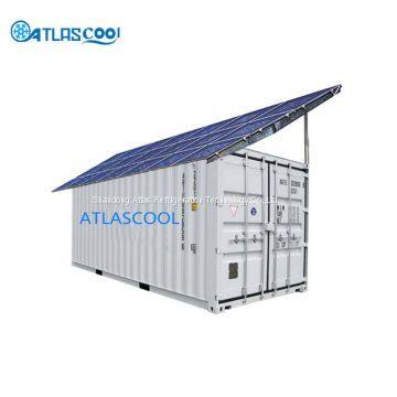 Solar powered refrigerated containers cold storage room