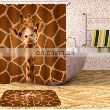 I@home Wholesale Polyester Fabric Tree Deer Sunglasses Mouldproof Shower Curtain Waterproof
