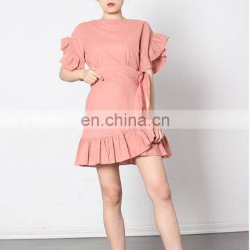 Dress New Fashion Sexy Casual Pink Women Ladies Mini Simple Summer Element Spring