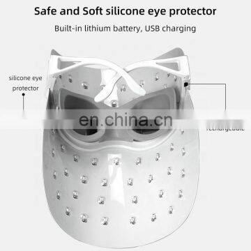 Wireless Rechargeable Led Mask 3 Color Facial Tightening Device for Women photo-3