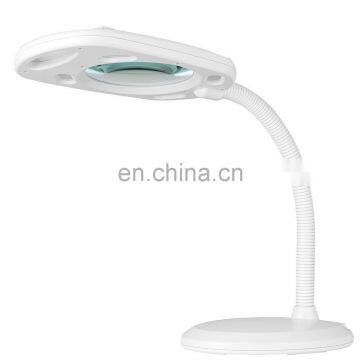 Top quality european simple design plastic desk portable magnifying lamp