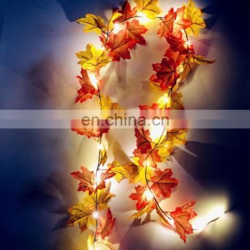 Led outdoor garden holiday christmas decoration maple leaf string lights