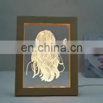 3D Creative table lamp Acrylic Small Photo Frame Led Night Lights For Kids