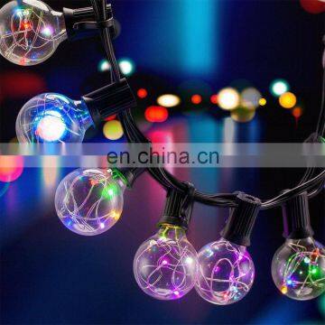 25pcs  G40 RGB  Patio Party Globe Ball  led String Lights Bulb for Outdoor Lighting