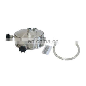 Sanitary SS 304 Flange Pressure 300mm Manhole Cover With Sight Glasses for Wine photo-4