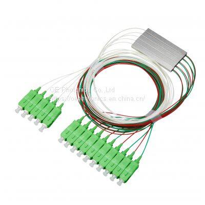 Cheap Price G657 A1 0.9mm loose tube 1*16 Optical fibre Splitter SC/UPC sx core fiber optic mini plc splitter