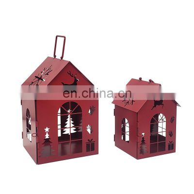 Wedding Decoration Christmas Candle Lantern Geometric Mini House Metal Lantern Wedding Favors