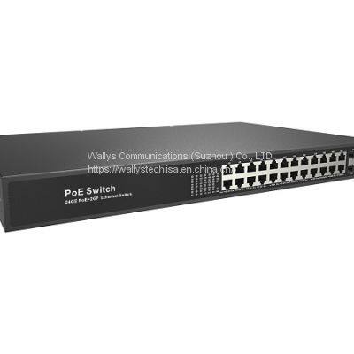 DRPOE33024PF 26-Port PoE Fiber Switch support IEEE802.3af/at