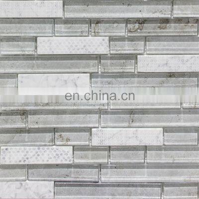 Waterjet Mosaic Brick Mosaic Tile Crystal Glass Mosaic Tiles for Kitchen Bathroom Wall Tile