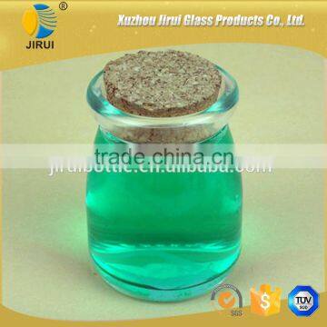 clear glass pudding bottle glass milk bottle with wooden lids