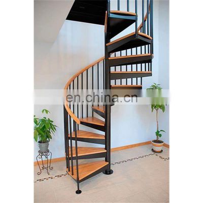 Luxury Modern Home Decoration Glass Wooden Spiral Stairs