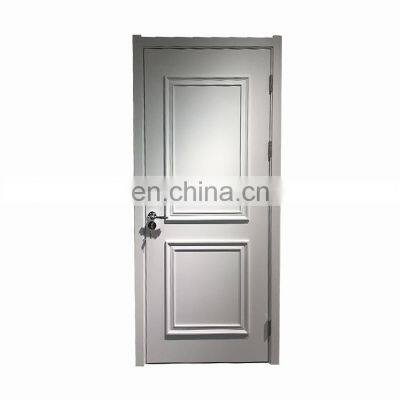 Modern white glossy bedroom room solid wood panel door design interior wooden door