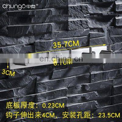 Stainless Steel Wall Mount Bathroom Accessories Double Sided Adhesive Robe Coat Clothing Towel Wall Hooks photo-2