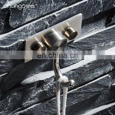 Bathroom Stainless Steel Metal Towel Robe Hooks Black Wall Mounted photo-2