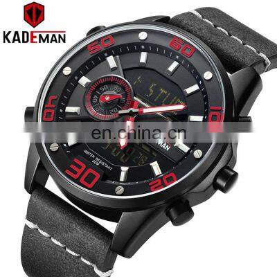 KADEMAN K6156G best watches for men double display led luminous chronograph design fitness men digital stylish watches