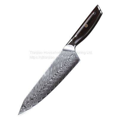 8 inch Damascus Chef Knife with Sandalwood Handle Professional 67 Layer VG10 Damascus Steel Kitchen Knives