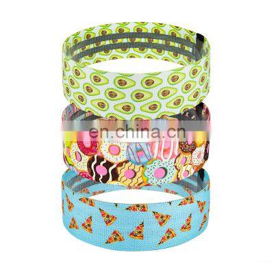 Stretch Heavy Custom Food printing resistance band workout Exercise Donuts Patterned Fabric resistant Booty bands