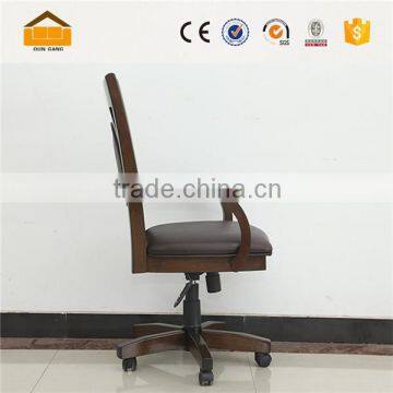 Hot Sale Wooden Black Leather Office Chair photo-5