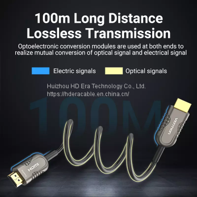 4k60hz 18gbps Hdmi 2.0 Optical Fiber Cable 10m 15m 20m 30m 50m 100m Hdmi Fiber Optic Aoc Cable HD1070 photo-4