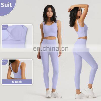 Female U Back Fitness Gym Yoga Semi-Fixed Padded Tops Wholesales Backless Crop Sports Bras For Women