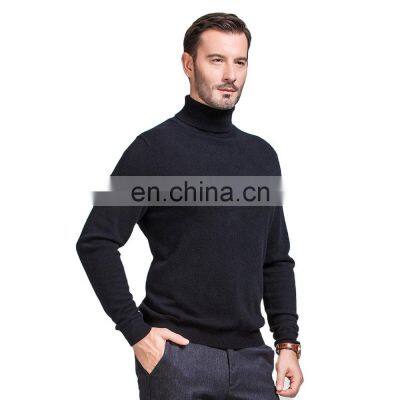 Men's Custom 100% Cashmere Turtleneck Pullover Solid Color Plain Knit Winter Sweater