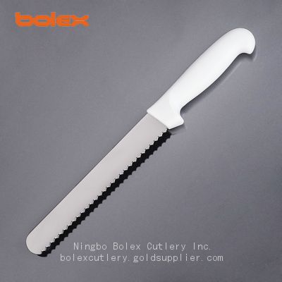 serrated bread knives sandwich toast  slicing knife offset color coded handle wood handle