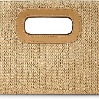 Straw Tote Bag Eco-Friendly Paper Woven Shoulder Handbag Vacation Beach Bag