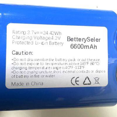 18650 3.7v 6.6Ah 1S3P Li Ion Rechargeable Battery Pack With JST-PH2.0 Plug(24.42Wh/6.6A),for Simplehuman Sensor Makeup Mirror ST3026 BT1080 photo-4