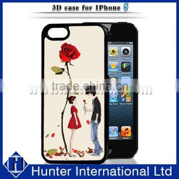 Woman Love Rose 3D Hard Cover For iPhone5