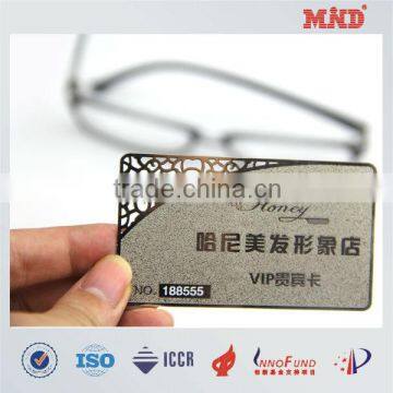 MDC056 etch metal card metal loyalty card for club metal membership card