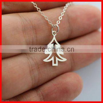 925 sterling silver Chrismas tree pendant necklace