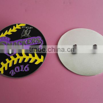 2016 latest metal smacker softball badge emblems