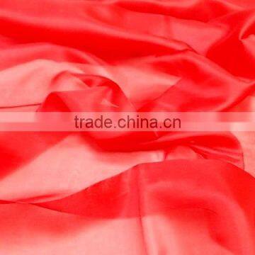 silk organza fabric india, coral red, 100% silk